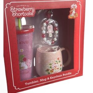 Strawberry Shortcake Tumbler, Mug & Keychain Bundle - Pink